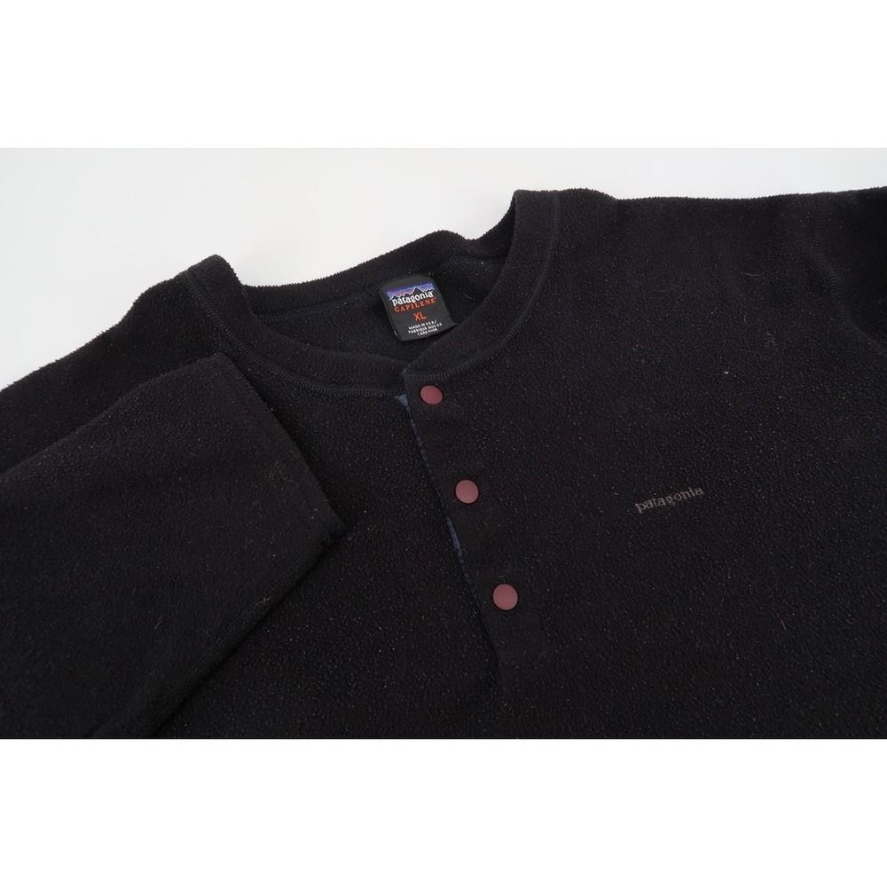 Vintage Patagonia Capilene Fleece Mens XL Pullover Long Sleeve Black Made in USA